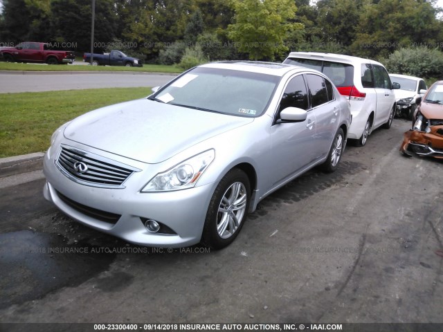 JN1CV6AR5AM253598 - 2010 INFINITI G37 SILVER photo 2