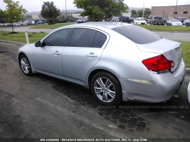 JN1CV6AR5AM253598 - 2010 INFINITI G37 SILVER photo 3