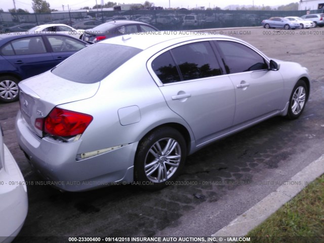 JN1CV6AR5AM253598 - 2010 INFINITI G37 SILVER photo 4