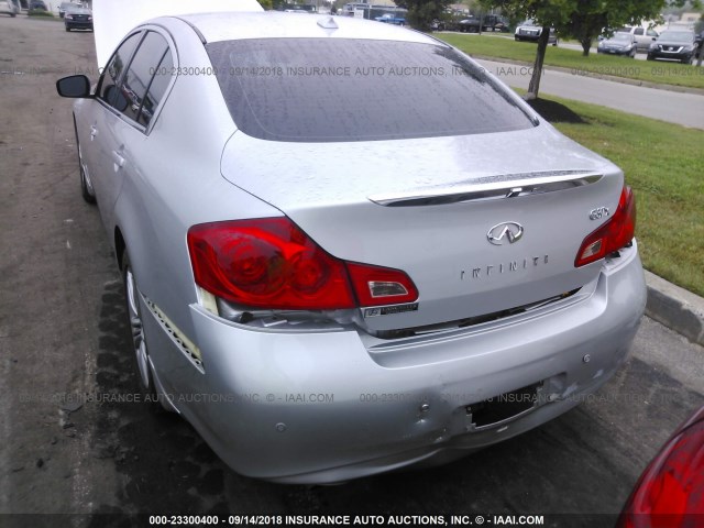 JN1CV6AR5AM253598 - 2010 INFINITI G37 SILVER photo 6