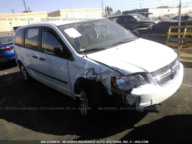 2C4RDGBG6ER406974 - 2014 DODGE GRAND CARAVAN SE WHITE photo 1