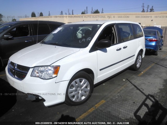 2C4RDGBG6ER406974 - 2014 DODGE GRAND CARAVAN SE WHITE photo 2