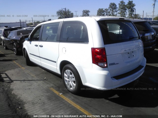 2C4RDGBG6ER406974 - 2014 DODGE GRAND CARAVAN SE WHITE photo 3