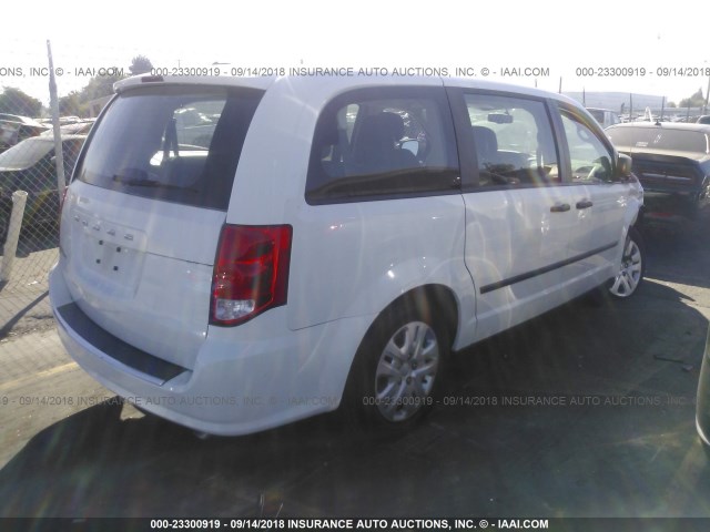 2C4RDGBG6ER406974 - 2014 DODGE GRAND CARAVAN SE WHITE photo 4