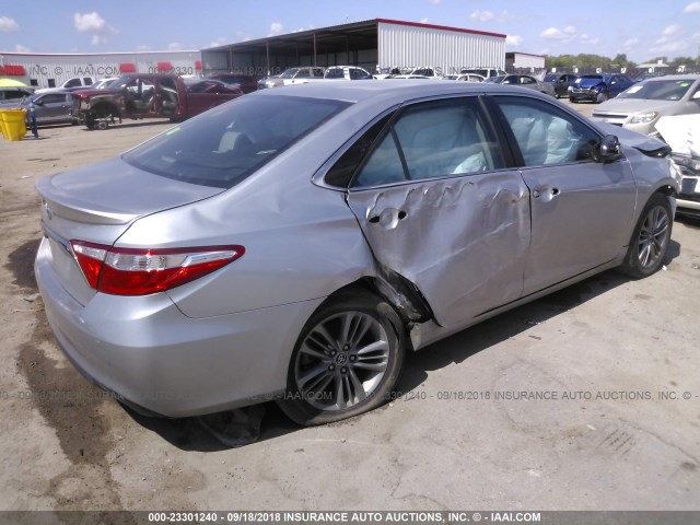 4T1BF1FK5FU978657 - 2015 TOYOTA CAMRY LE/XLE/SE/XSE SILVER photo 4