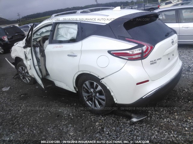 5N1AZ2MH7HN154267 - 2017 NISSAN MURANO S/SL/SV/PLATINUM WHITE photo 3