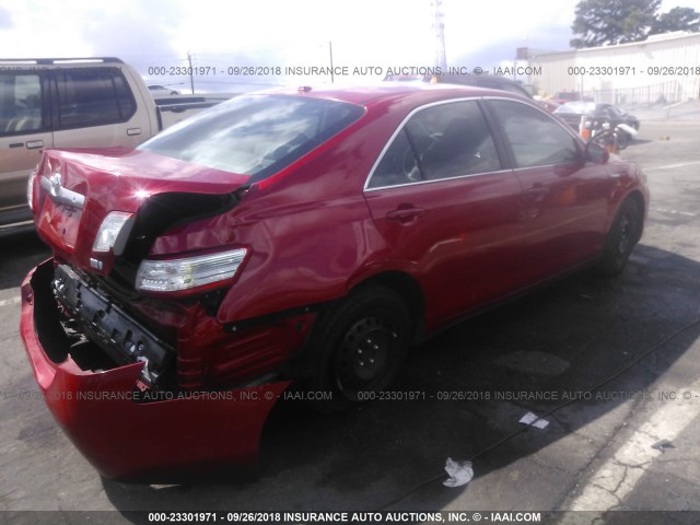 4T1BB3EKXBU142071 - 2011 TOYOTA CAMRY HYBRID RED photo 4