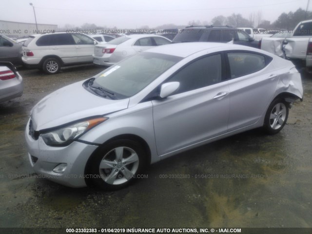 KMHDH4AE5DU746739 - 2013 HYUNDAI ELANTRA GLS/LIMITED SILVER photo 2