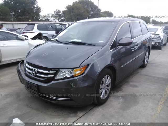 5FNRL5H66FB045880 - 2015 HONDA ODYSSEY EXL GRAY photo 2