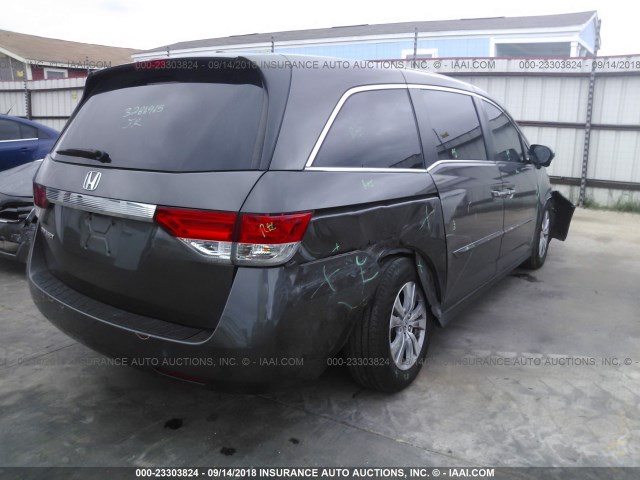 5FNRL5H66FB045880 - 2015 HONDA ODYSSEY EXL GRAY photo 4