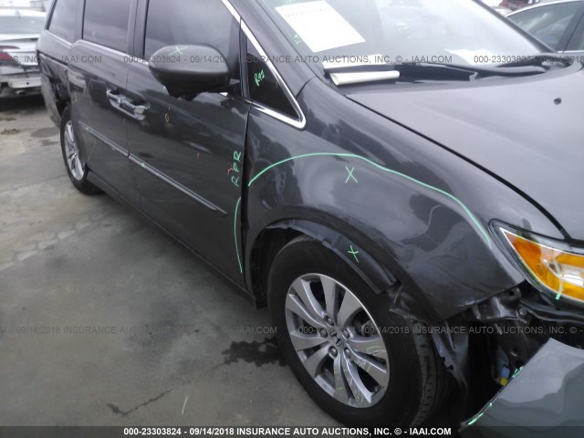 5FNRL5H66FB045880 - 2015 HONDA ODYSSEY EXL GRAY photo 6