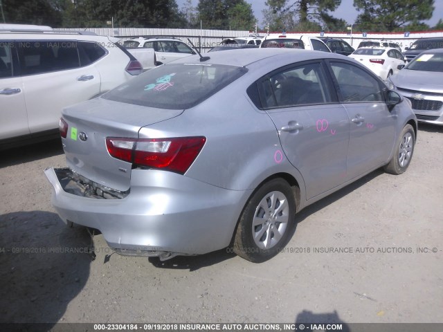 KNADM4A3XG6576009 - 2016 KIA RIO LX SILVER photo 4