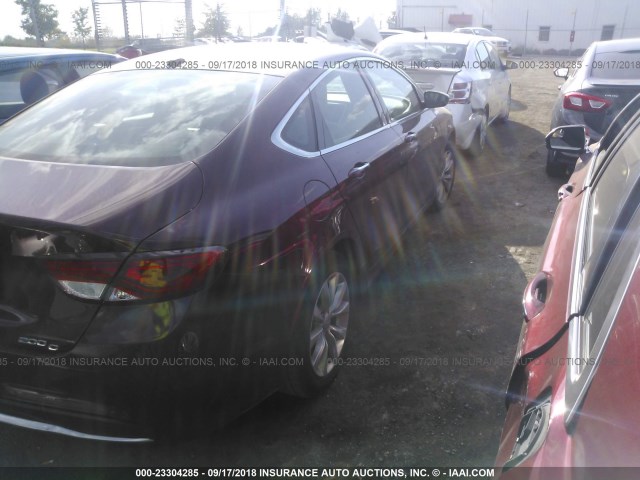 1C3CCCCB3FN525055 - 2015 CHRYSLER 200 C MAROON photo 4