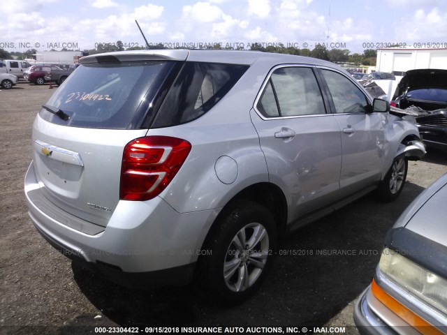 2GNALBEK4G1184091 - 2016 CHEVROLET EQUINOX LS SILVER photo 4