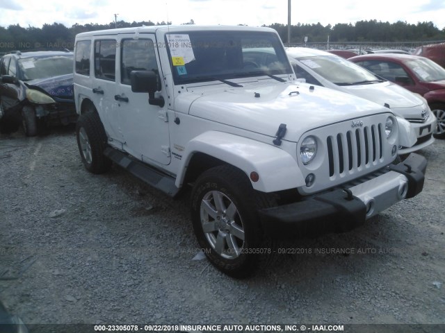 1C4BJWEG6FL508298 - 2015 JEEP WRANGLER UNLIMITE SAHARA WHITE photo 1