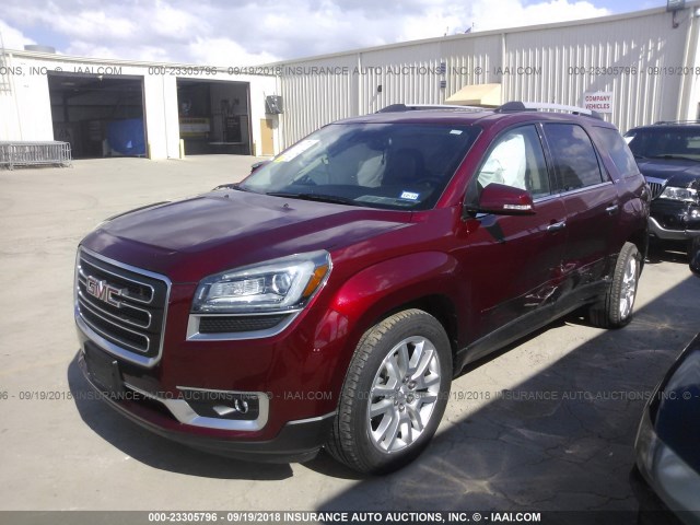 1GKKRRKD9GJ226887 - 2016 GMC ACADIA SLT-1 RED photo 2