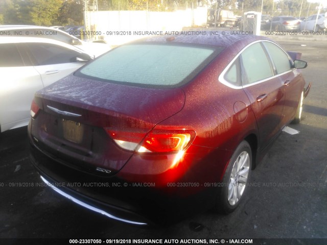 1C3CCCAB8GN105795 - 2016 CHRYSLER 200 LIMITED BURGUNDY photo 4