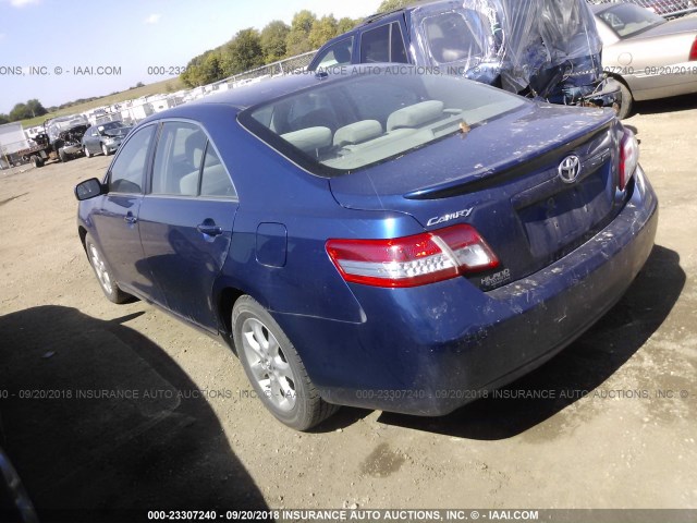 4T4BF3EK7BR134746 - 2011 TOYOTA CAMRY SE/LE/XLE BLUE photo 3