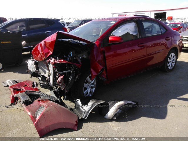 5YFBURHE7FP262579 - 2015 TOYOTA COROLLA L/LE/LE PLS/PRM/S/S PLS RED photo 2