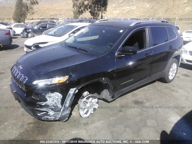 1C4PJLCBXFW539516 - 2015 JEEP CHEROKEE LATITUDE BLACK photo 2