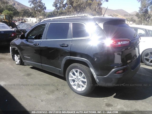 1C4PJLCBXFW539516 - 2015 JEEP CHEROKEE LATITUDE BLACK photo 3