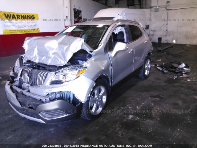 KL4CJASB8GB577446 - 2016 BUICK ENCORE SILVER photo 2