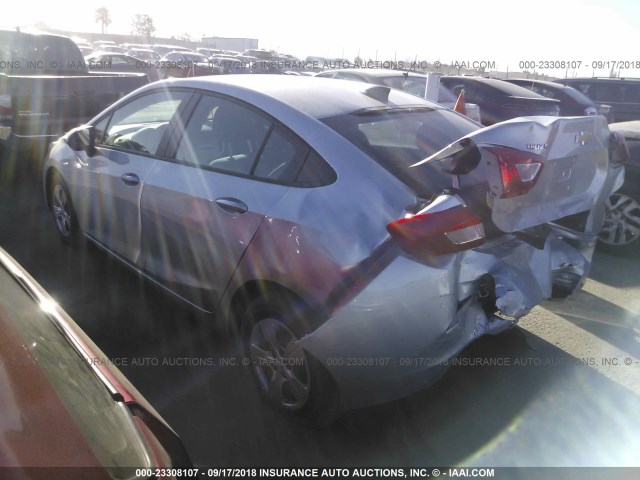 1G1BC5SM4H7265528 - 2017 CHEVROLET CRUZE LS SILVER photo 3