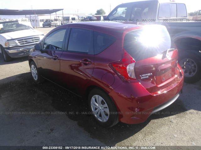 3N1CE2CP6HL352682 - 2017 NISSAN VERSA NOTE S/S PLUS/SV/SL/SR RED photo 3