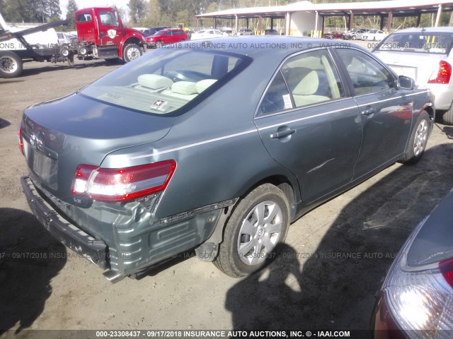 4T1BK3EK8AU600771 - 2010 TOYOTA CAMRY SE/LE/XLE TEAL photo 4