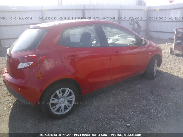 JM1DE1KZ4D0170324 - 2013 MAZDA MAZDA2 RED photo 4