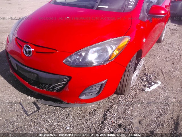 JM1DE1KZ4D0170324 - 2013 MAZDA MAZDA2 RED photo 6