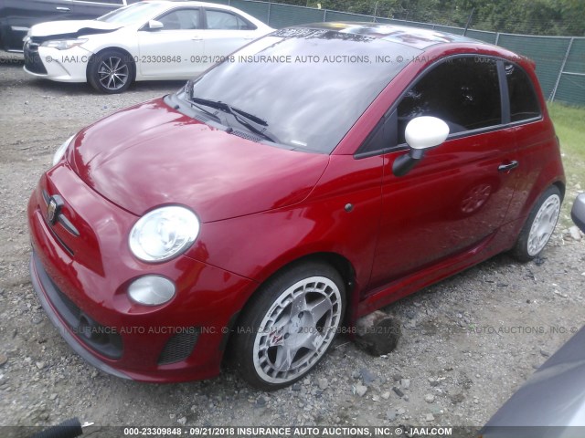 3C3CFFFH2CT313929 - 2012 FIAT 500 ABARTH RED photo 2