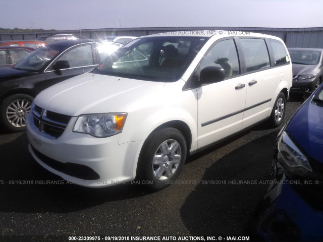 2C4RDGBG8DR693314 - 2013 DODGE GRAND CARAVAN SE WHITE photo 2