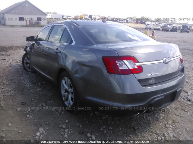 1FAHP2EW2BG169038 - 2011 FORD TAURUS SEL GRAY photo 3