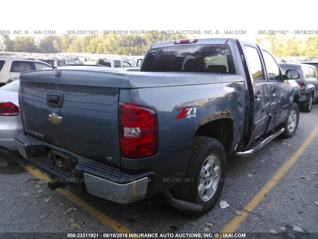 2GCEK13M771579510 - 2007 CHEVROLET SILVERADO K1500 CREW CAB BLUE photo 4