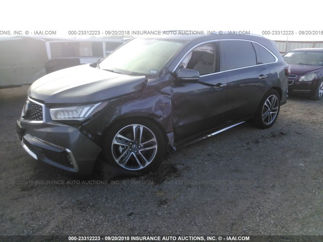 5FRYD4H88HB040539 - 2017 ACURA MDX SH-AWD Advance GRAY photo 2