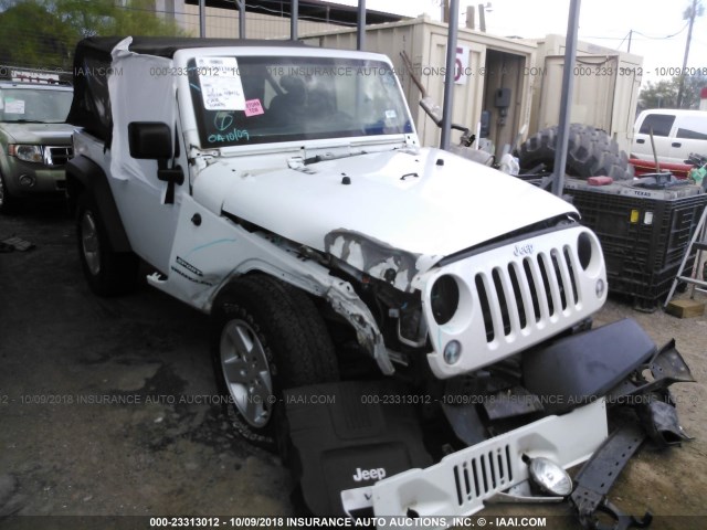 1C4AJWAGXFL506085 - 2015 JEEP WRANGLER SPORT WHITE photo 1