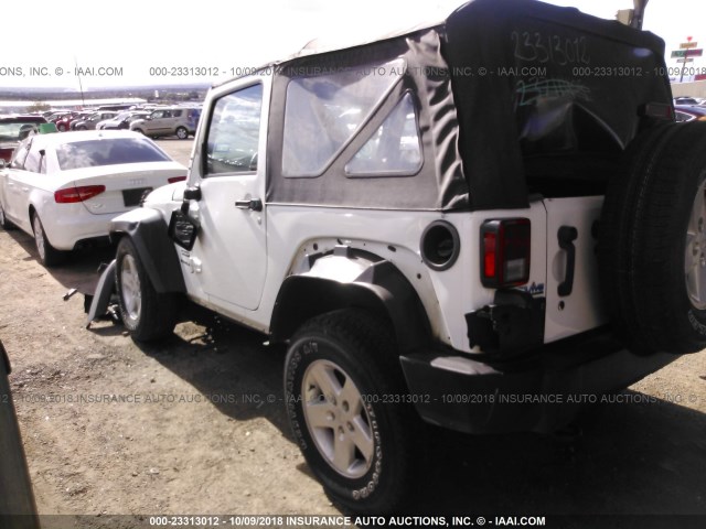 1C4AJWAGXFL506085 - 2015 JEEP WRANGLER SPORT WHITE photo 3