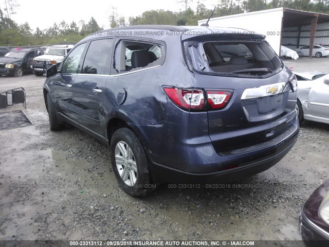 1GNKRJKD6DJ226619 - 2013 CHEVROLET TRAVERSE BLUE photo 3