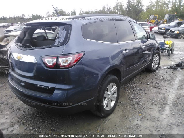 1GNKRJKD6DJ226619 - 2013 CHEVROLET TRAVERSE BLUE photo 4