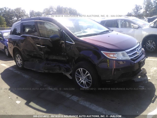 5FNRL5H62BB074643 - 2011 HONDA ODYSSEY EXL MAROON photo 1