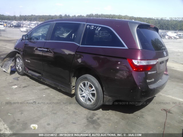 5FNRL5H62BB074643 - 2011 HONDA ODYSSEY EXL MAROON photo 3