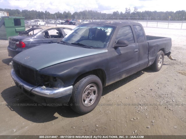 1B7GL22X7XS115897 - 1999 DODGE DAKOTA BLACK photo 2