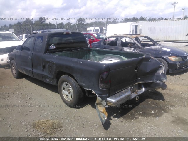 1B7GL22X7XS115897 - 1999 DODGE DAKOTA BLACK photo 3