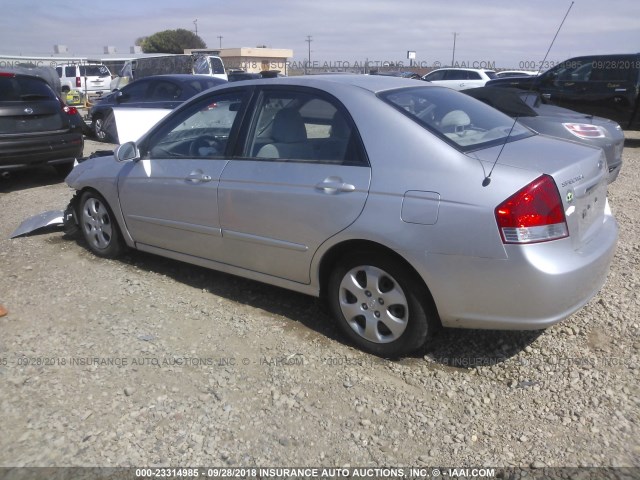 KNAFE222995667409 - 2009 KIA SPECTRA EX/LX/SX SILVER photo 3