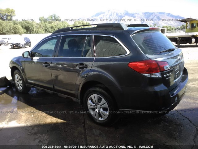 4S4BRCACXA3311455 - 2010 SUBARU OUTBACK 2.5I GRAY photo 3