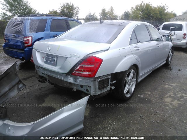 WDDNG8GB9BA369272 - 2011 MERCEDES-BENZ S 550 4MATIC SILVER photo 4
