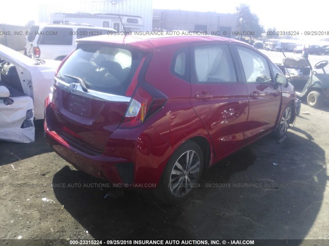 3HGGK5H87FM749322 - 2015 HONDA FIT EX/EXL RED photo 4