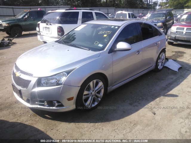 1G1PH5SC1C7348275 - 2012 CHEVROLET CRUZE LTZ SILVER photo 2