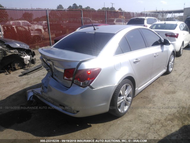 1G1PH5SC1C7348275 - 2012 CHEVROLET CRUZE LTZ SILVER photo 4